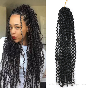 Wholesale Ombre Prelooped Passion Twist Water Wave Hair Synthetic Crochet Hair Braids Natural Passion Spring Twist For African